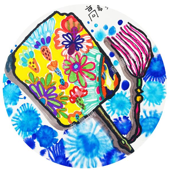 团花扇